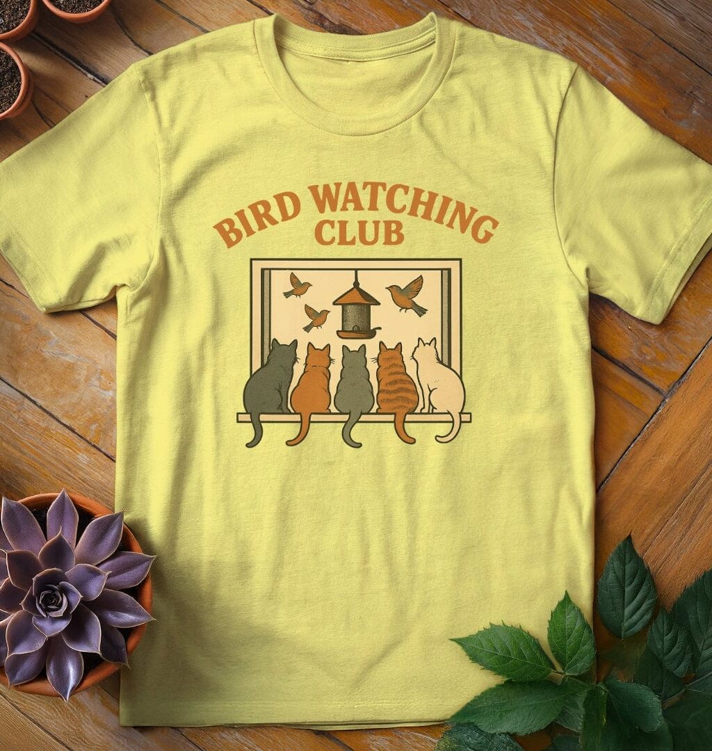 Bird Watching Club T-Shirt - Gardeners, Plant Lovers Gifts