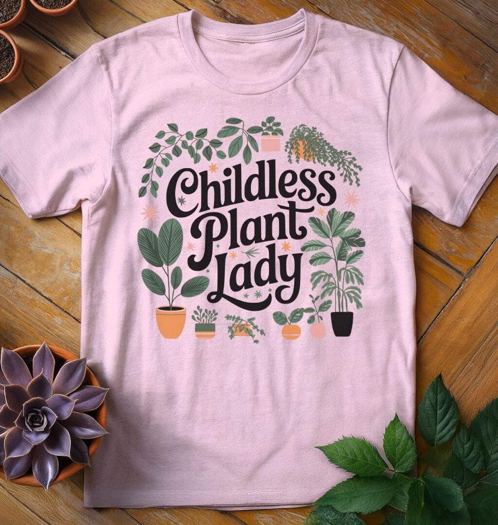 Childless Plant Lady T-shirt - Gardeners, Plant Lovers Gifts