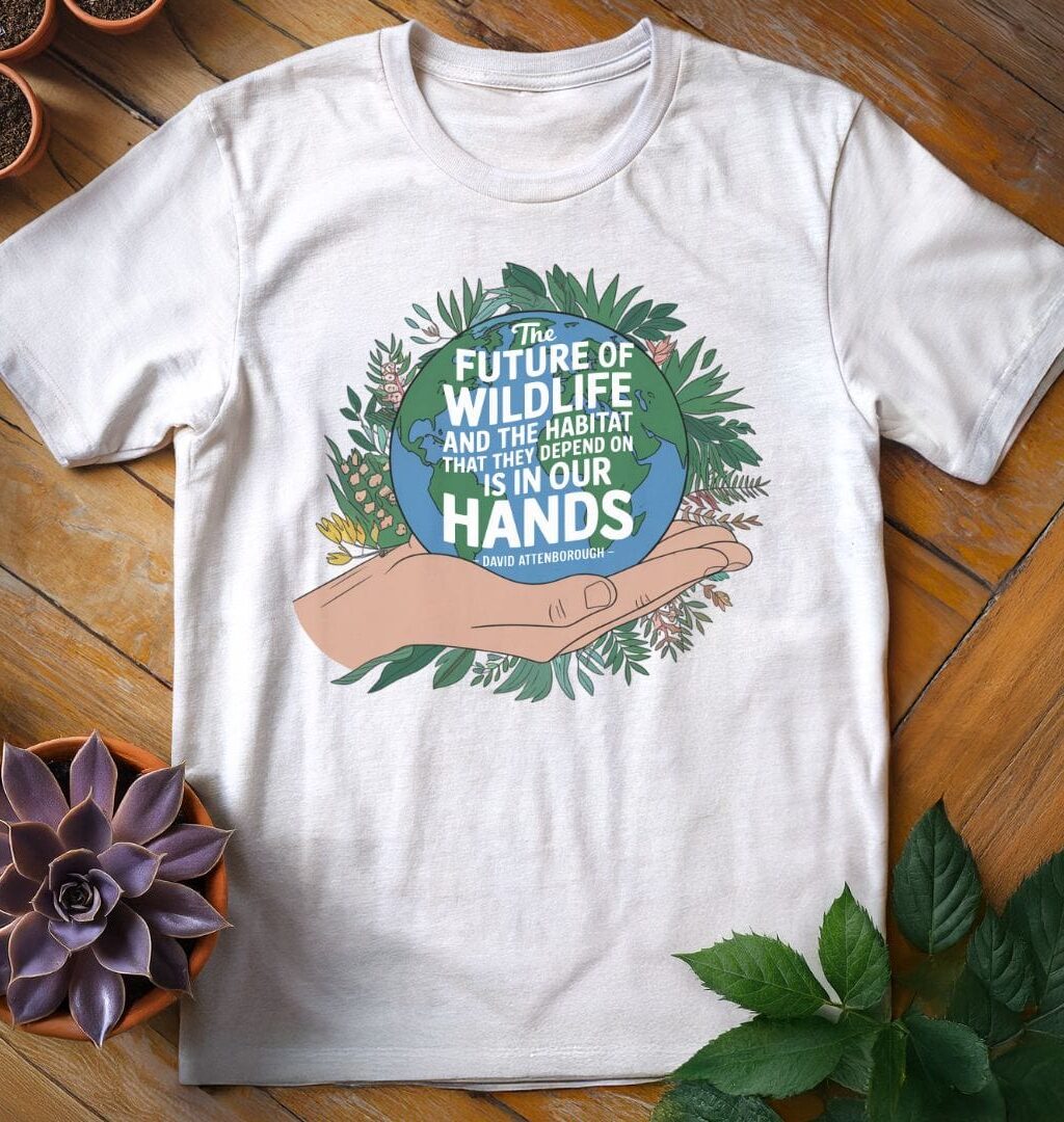 David Attenborough Quote T-Shirt - Gardeners, Plant Lovers Gifts
