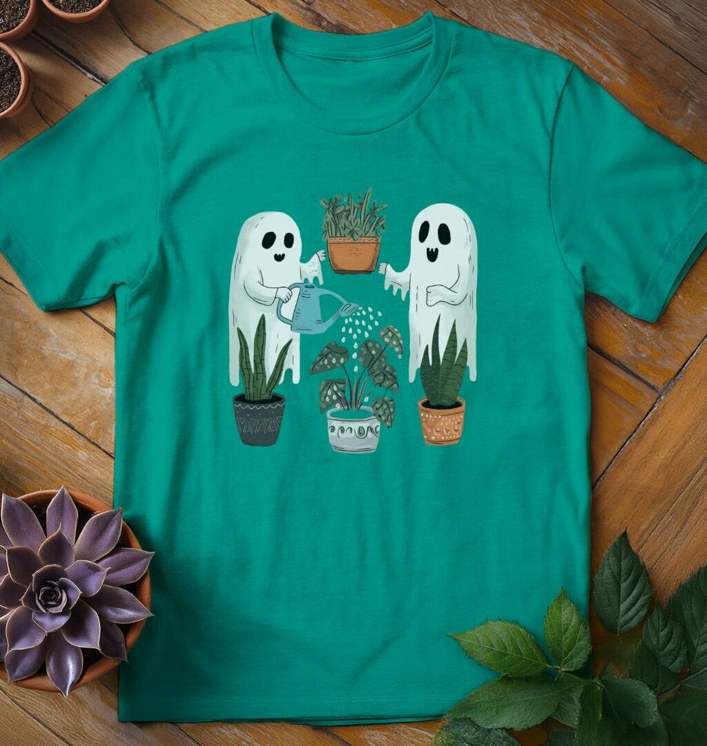 Ghosts Watering Plants T-Shirt - Gardeners, Plant Lovers Gifts