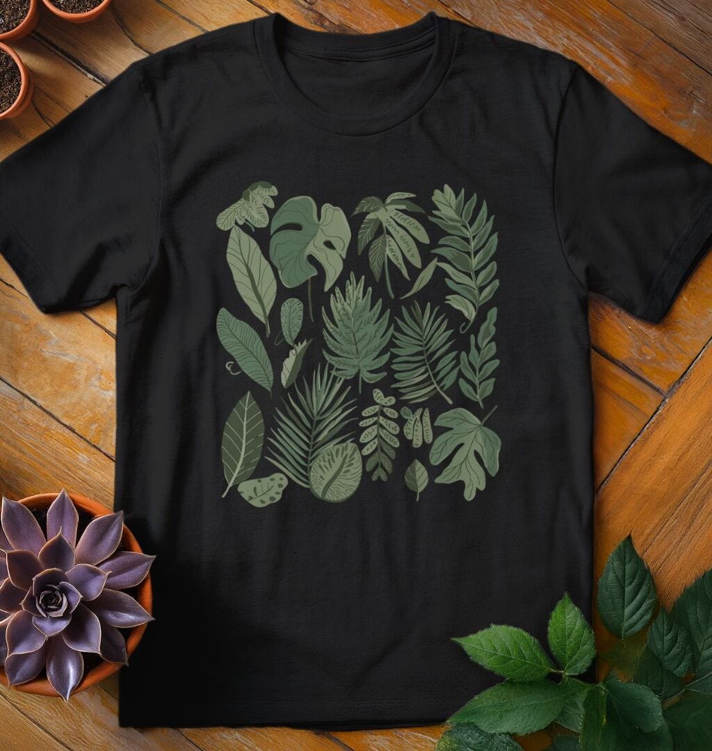 Green Leaves T-Shirt - Gardeners, Plant Lovers Gifts