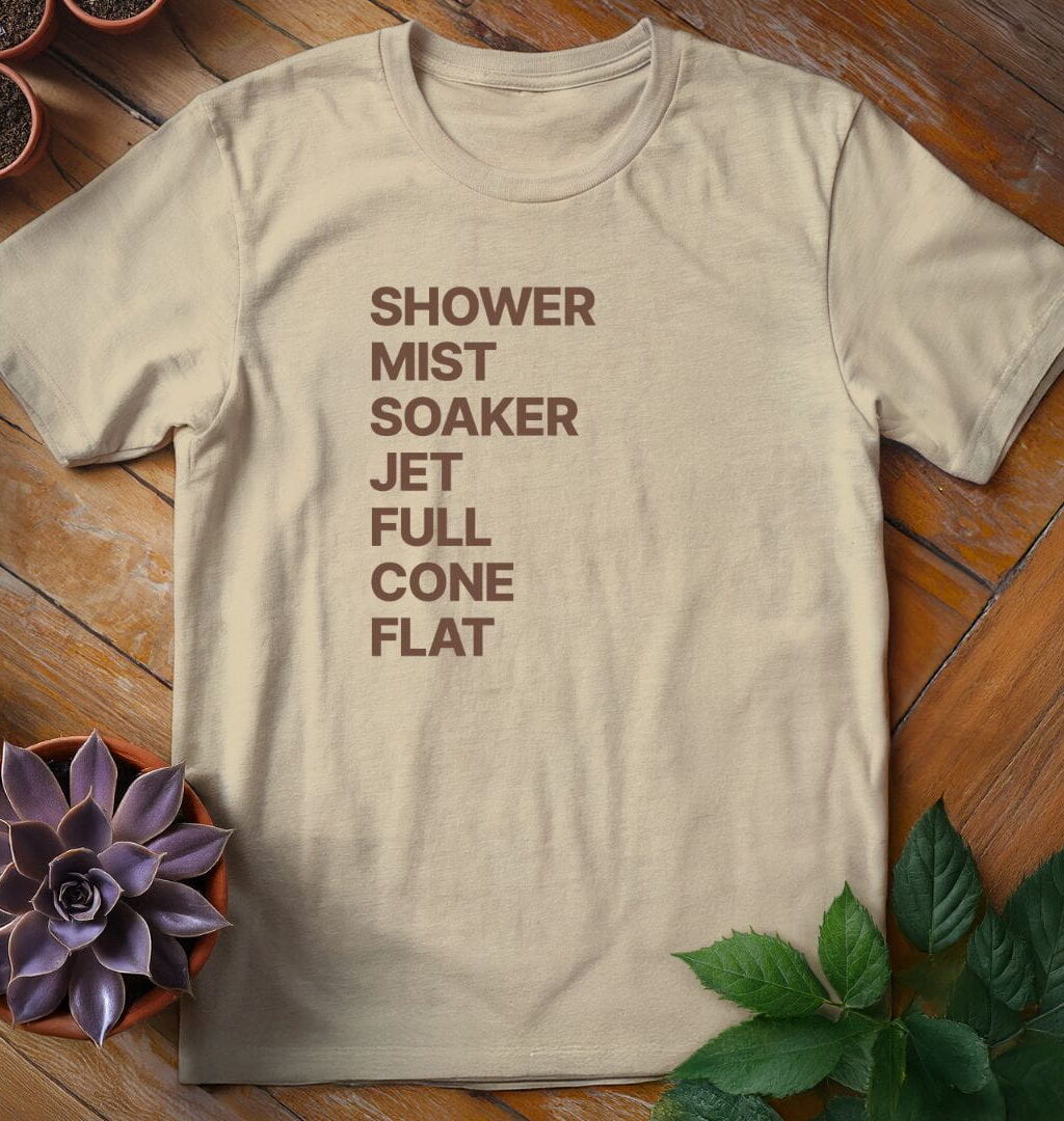 Hose Settings Minimalist T-Shirt - Gardeners, Plant Lovers Gifts - Gardeners, Plant Lovers Gifts