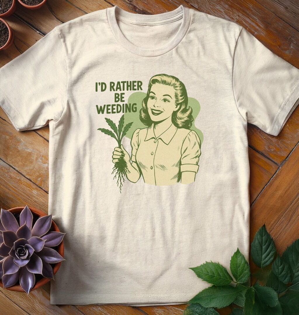 I'd Rather Be Weeding T-Shirt - Gardeners, Plant Lovers Gifts