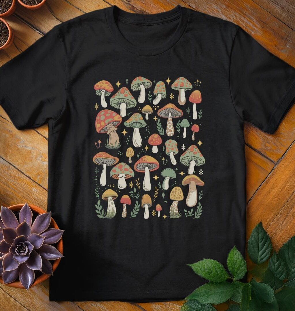 Mushrooms T-Shirt - Gardeners, Plant Lovers Gifts