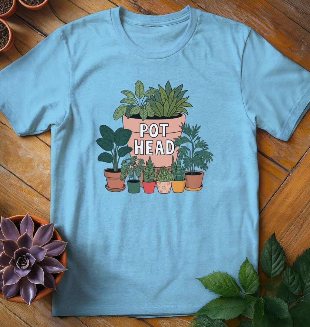 Pot Head T-Shirt - Gardeners, Plant Lovers Gifts