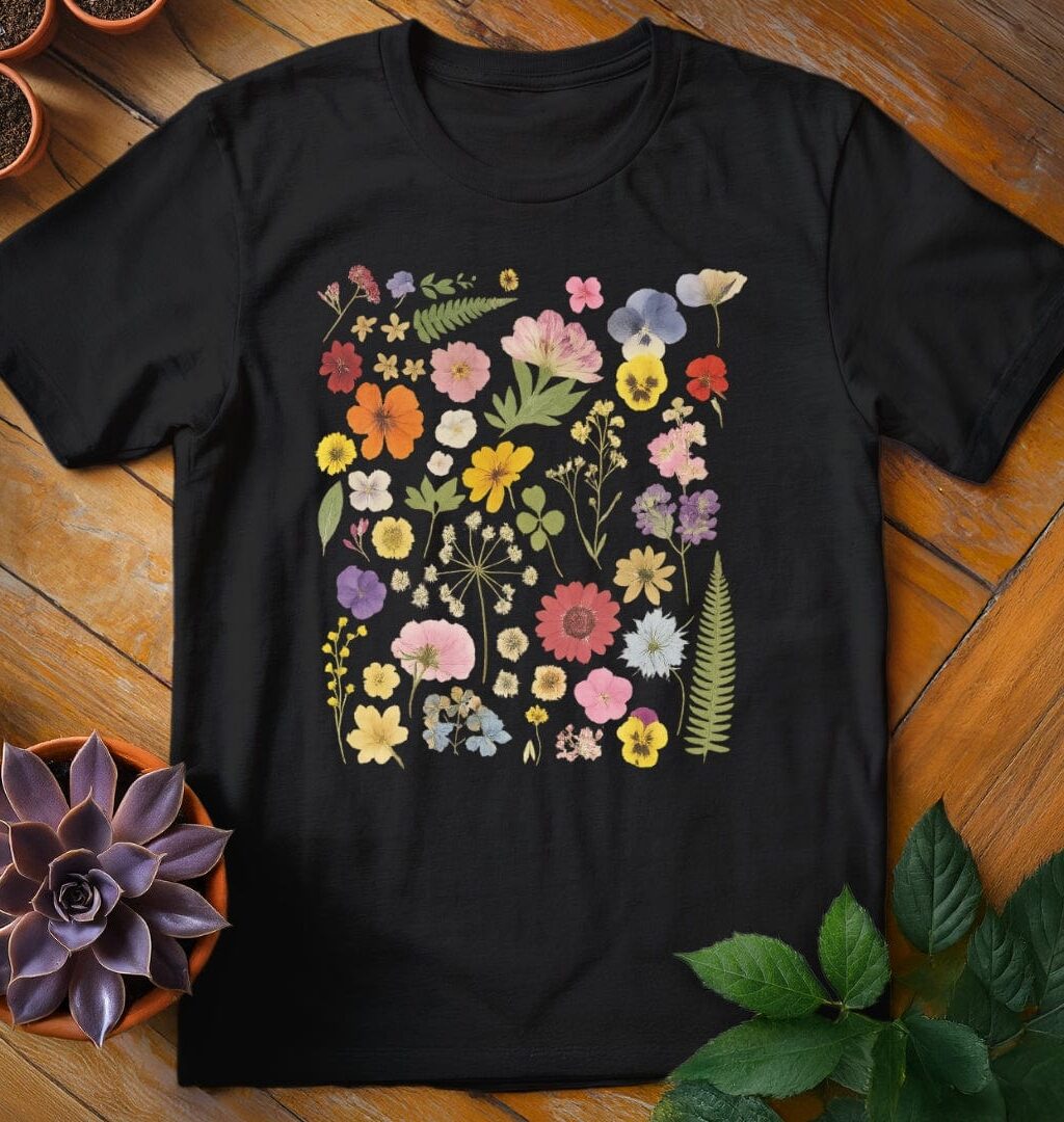 Pressed Flowers T-Shirt - Gardeners, Plant Lovers Gifts