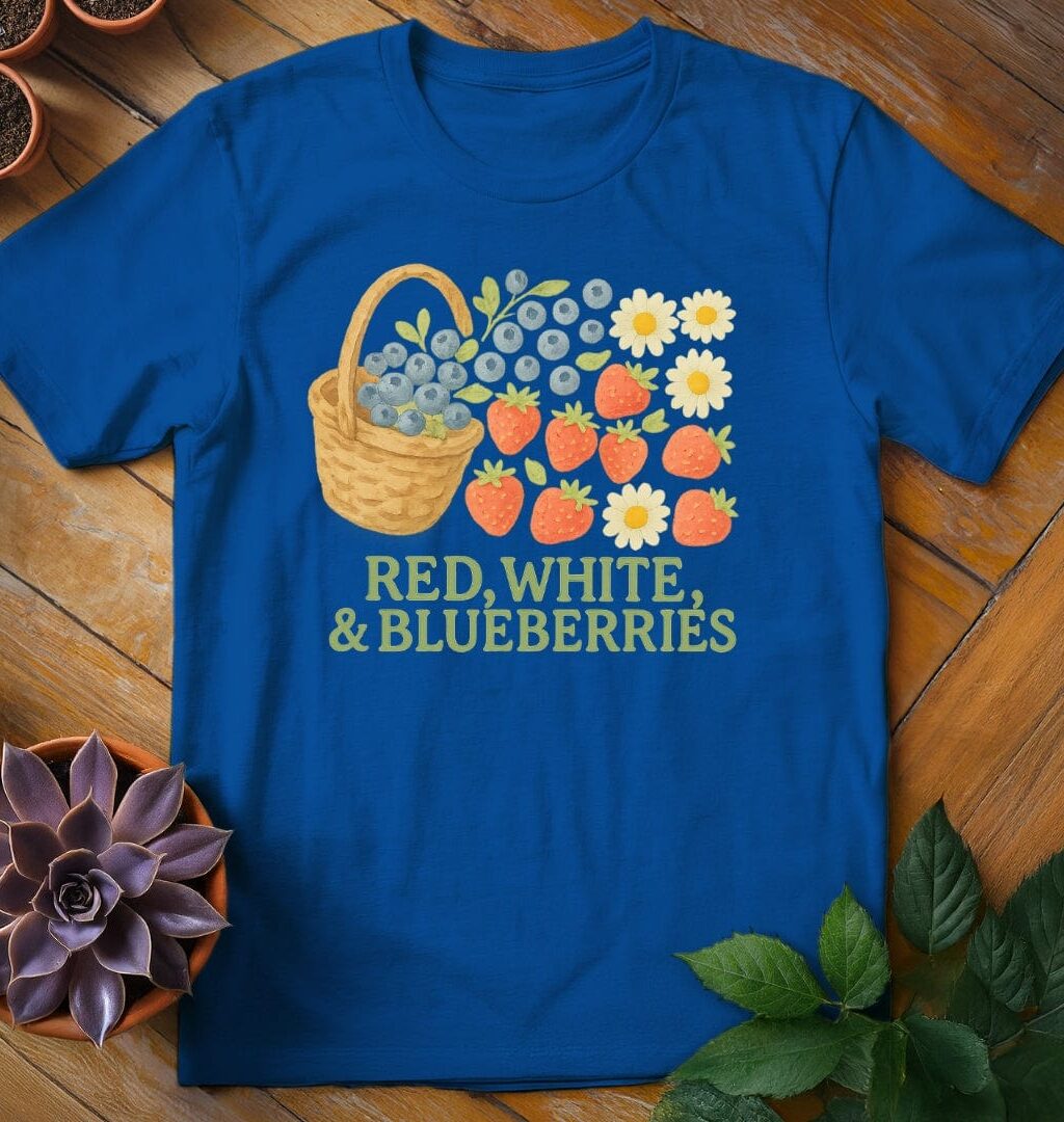 Red, White, and Blueberries T-Shirt - Gardeners, Plant Lovers Gifts
