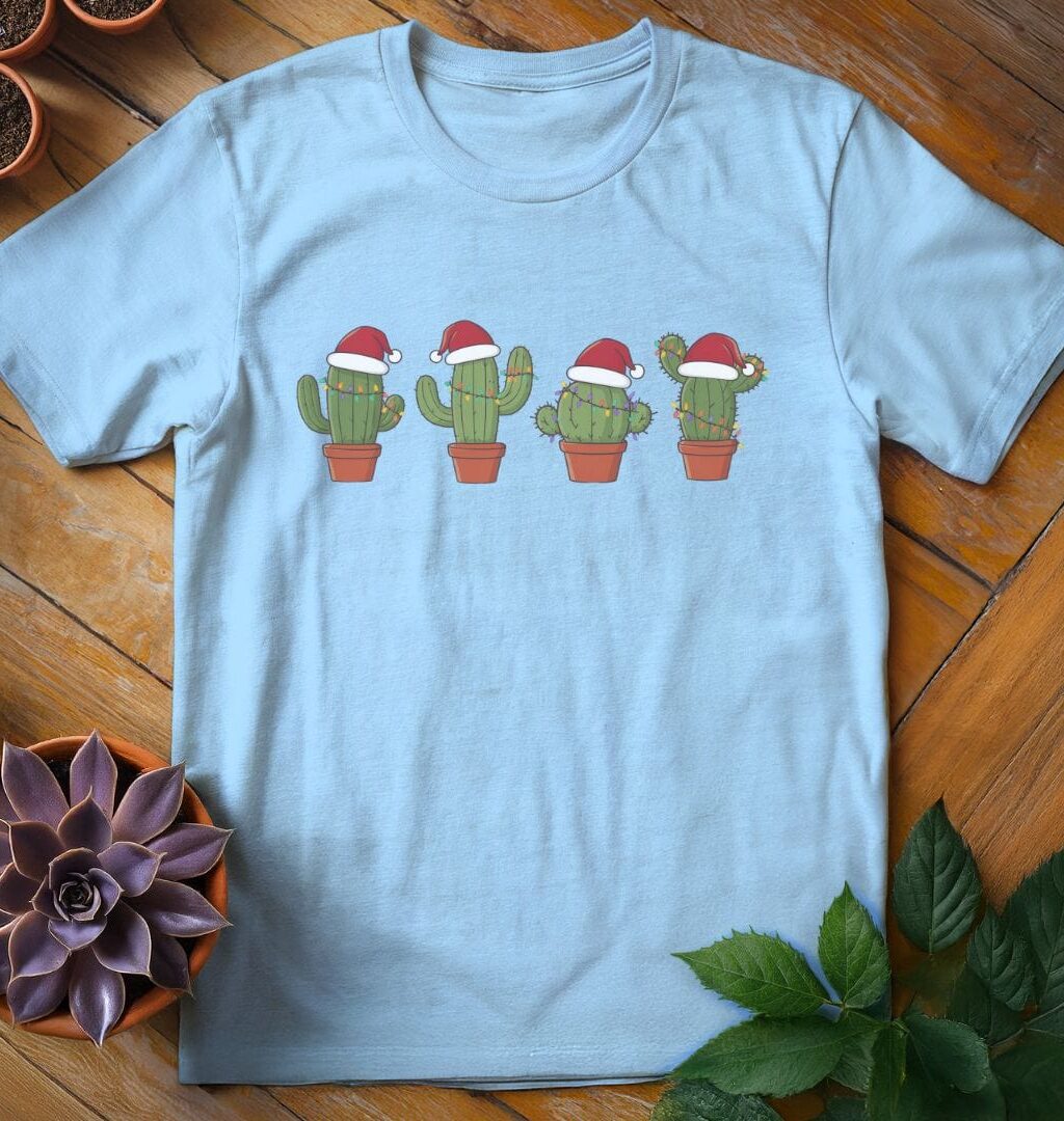 Santa Hat Cacti T-Shirt - Gardeners, Plant Lovers Gifts