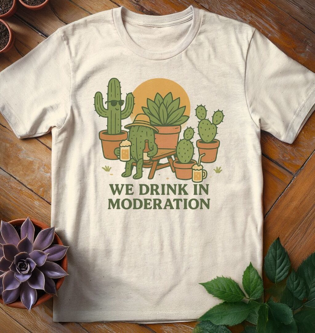 We Drink in Moderation T-Shirt - Gardeners, Plant Lovers Gifts