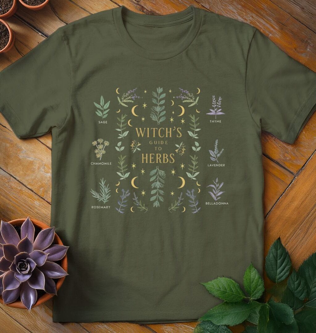 Witch's Guide to Herbs T-Shirt - Gardeners, Plant Lovers Gifts