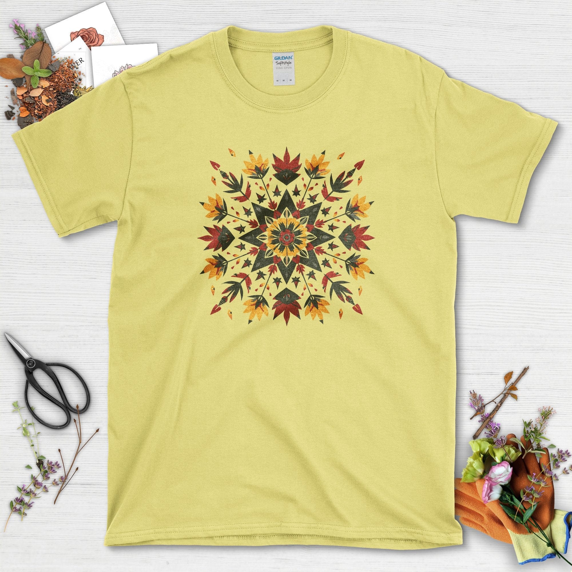 Colorful Floral Pattern T-Shirt - Gardeners, Plant Lovers Gifts