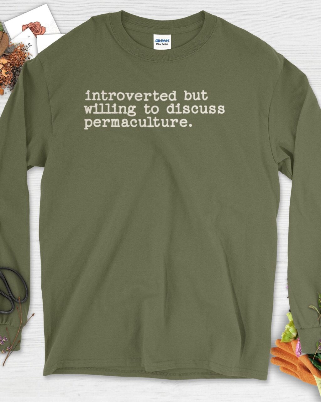 Introverted discuss permaculture Long Sleeve -  Gardeners, Plant Lovers Gifts -