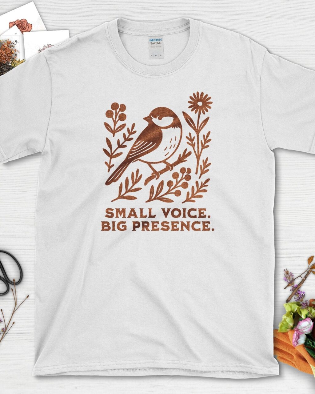 Small Voice Big Presence T-Shirt - Gardeners, Plant Lovers Gifts